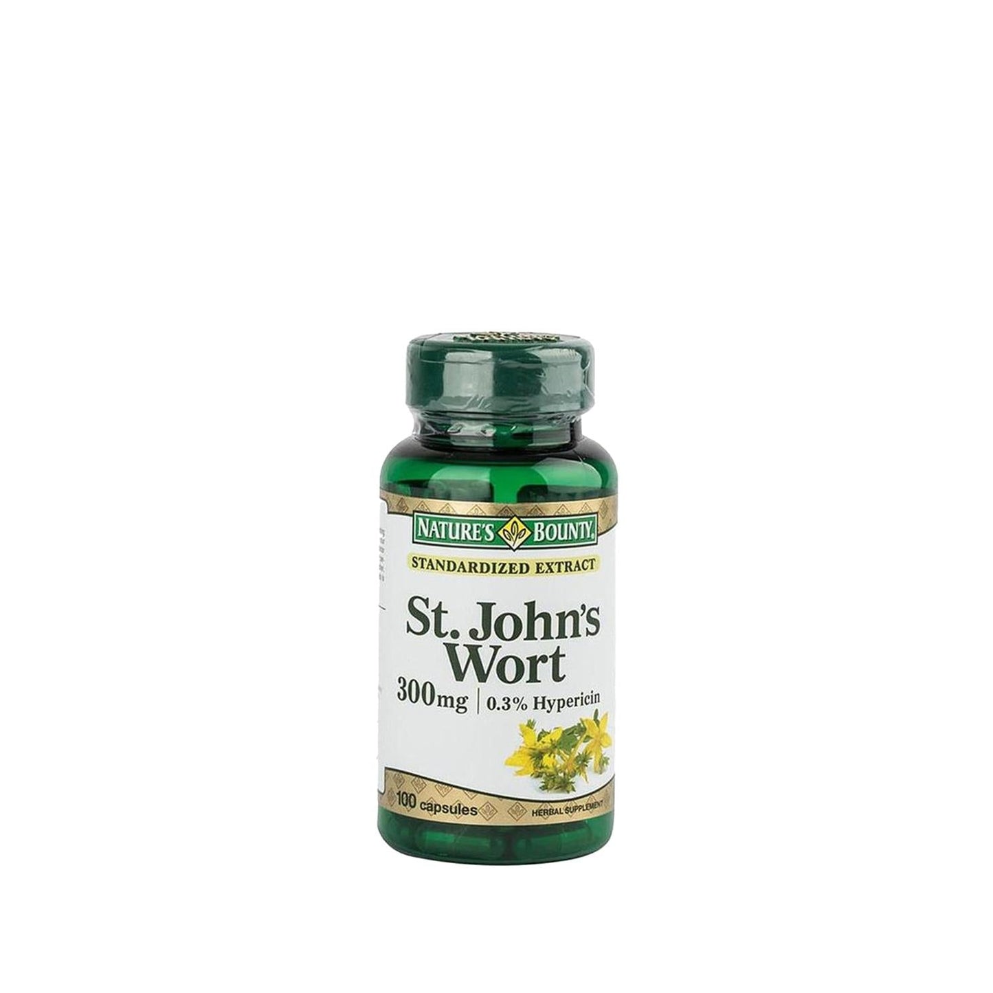 Nature's Bounty St. John's Wort 300mg: Natural Herbal Supplement for Mood Support & Positive Outlook - 100 Capsules