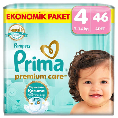 Prima Premium Care Size 4 Diapers Maxi Jumbo Pack 46 Count