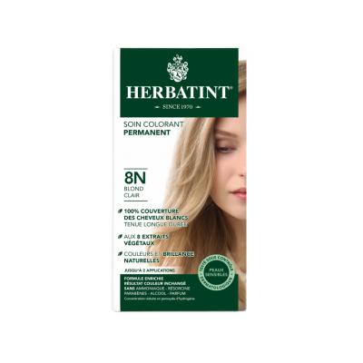 Herbatint 8N Light Blonde Hair Dye - Natural & Gentle Hair Color, Ammonia Free, Covers Gray, with 8 Herbal Extracts