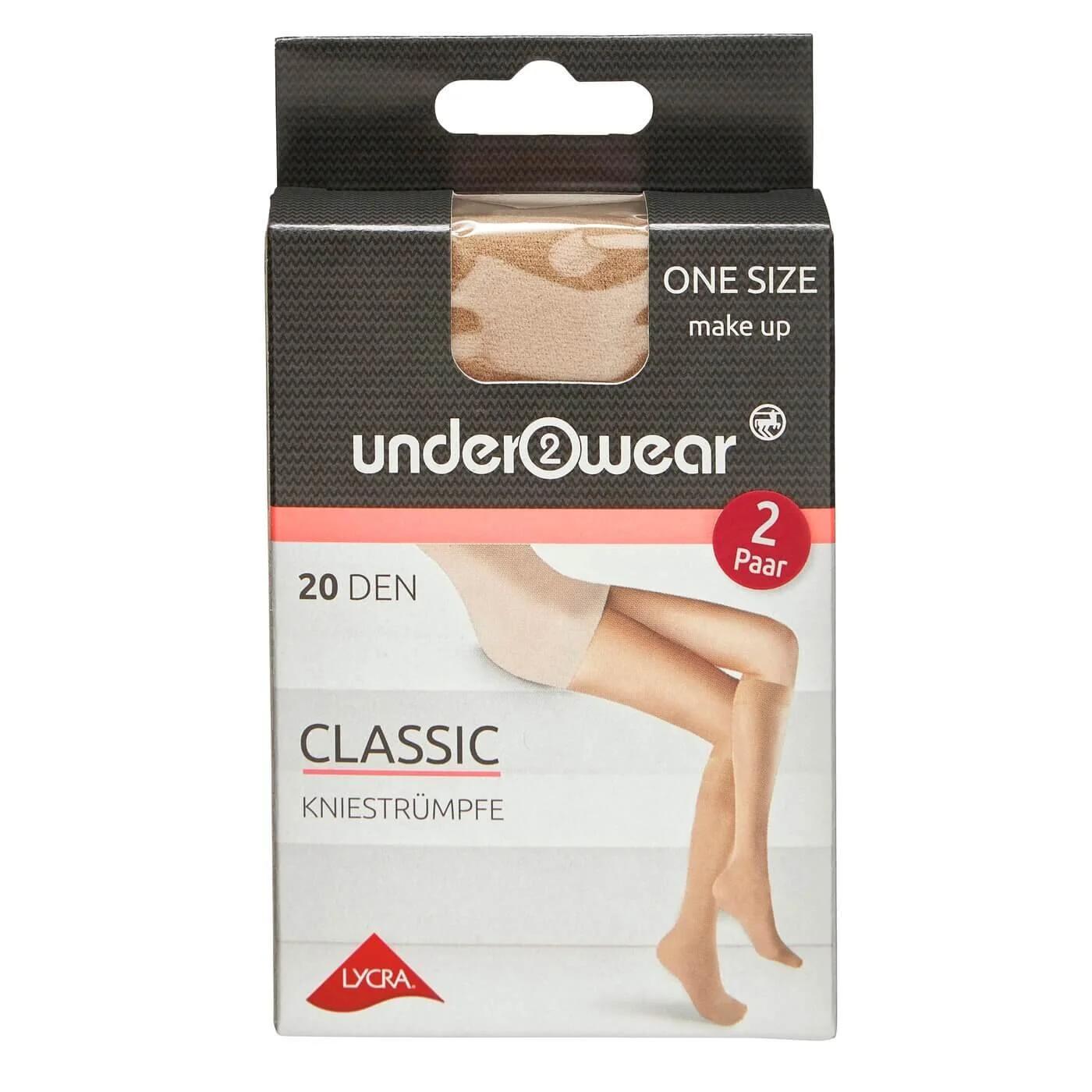 Classic 20 Denier Knee-High Sheer Stockings in Nude 2-Pack