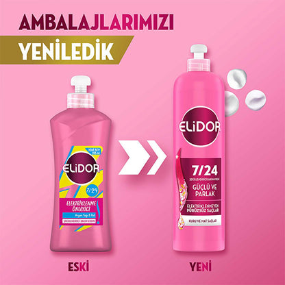 Elidor 7/24 Hair Care Cream - Nourishing, Anti-Frizz, Long-Lasting Shine for Dry & Dull Hair