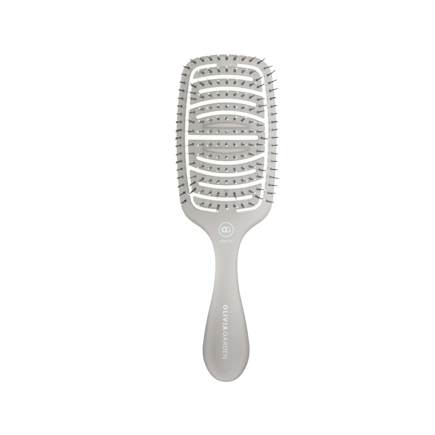 Olivia Garden Essential Care Flex Medium Hair Bristles Ice Grey Hair Brush - Gentle Detangling, High-Quality Bristles