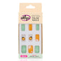 Eklips Orange Pattern Square Press-On Nails 24-Pack