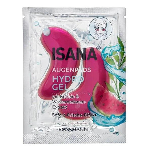 Isana Hydrogel Eye Patches with Caffeine & Watermelon Extract - Vegan Under Eye Care for Dark Circles & Puffiness