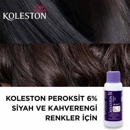 Wella Koleston Peroksit 6% Hair Dye Oxidizing Cream for Black & Brown Hair Colors - Effective 6% Hydrogen Peroxide Developer