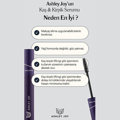 Ashley Joy Eyelash & Eyebrow Growth Serum: Strengthen, Volumize, Paraben-Free for Thicker, Longer Lashes & Brows