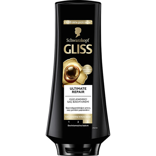 Gliss Ultimate Repair Conditioner: Deeply Repairs Damaged Hair, Strengthens & Restores Shine, Keratin & Black Pearl, 12.17 fl oz