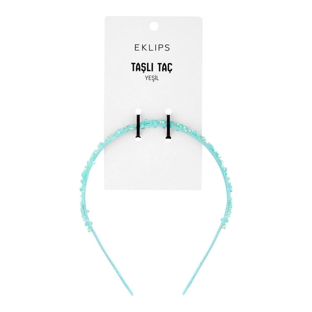 Eklips Jeweled Headband in Green for Elegant Styling