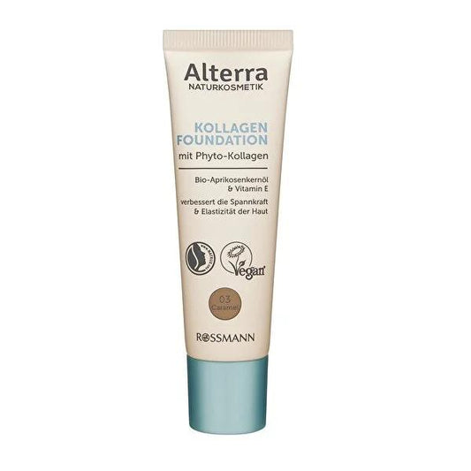 Alterra Organic Foundation Makeup - Anti-Aging, Medium Coverage, Natural Finish with Collagen & Q10 - 30ml