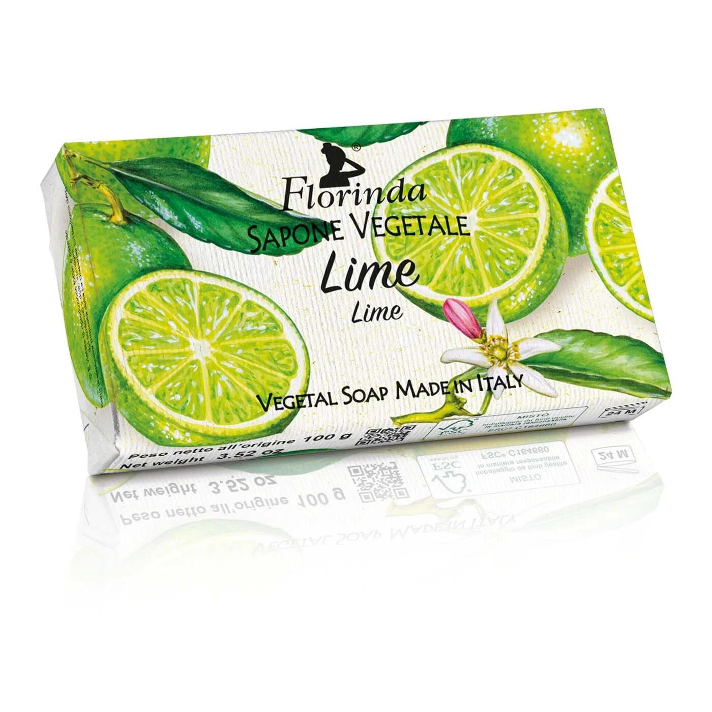 Florinda Vegetal Lime Bar Soap for Refreshing Cleanse 100g