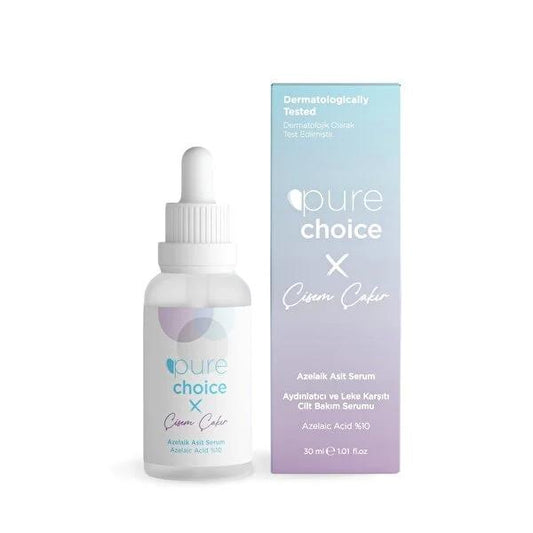 Pure Choice Azelaic Acid Serum: Brighten Skin, Reduce Dark Spots, Even Skin Tone - Vegan & Sensitive Skin Friendly, 30ml