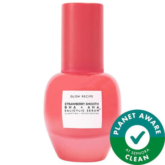 Strawberry Smooth BHA & AHA Salicylic Acid Serum - Pore Minimizing, Acne & Blemish Treatment, Vegan & Cruelty-Free Exfoliating Serum