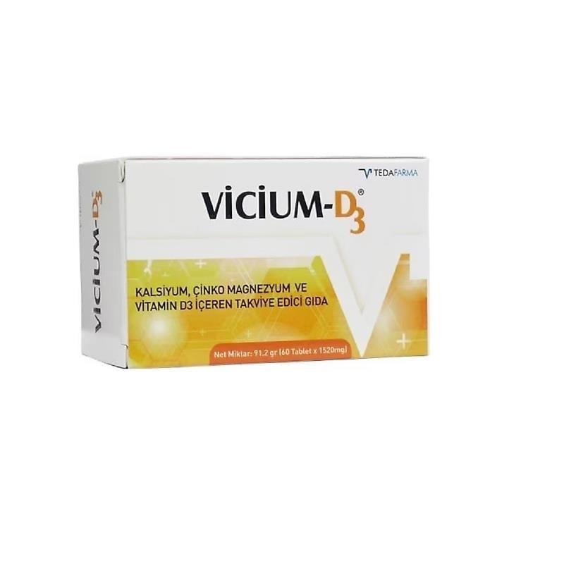 Vicium D3 Vitamin Supplement for Bone Support 60 Tablets