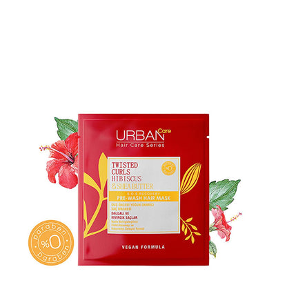 Urban Care Twisted Curls Hibiscus & Shea Butter Curl Defining Pre-Shower Hair Mask - Nourishing, Vegan, Paraben-Free