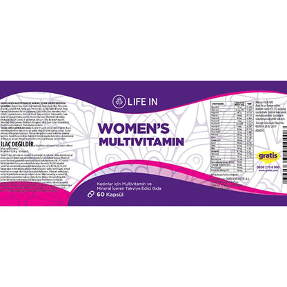Life In Women's Multivitamin & Mineral Supplement 60 Capsules