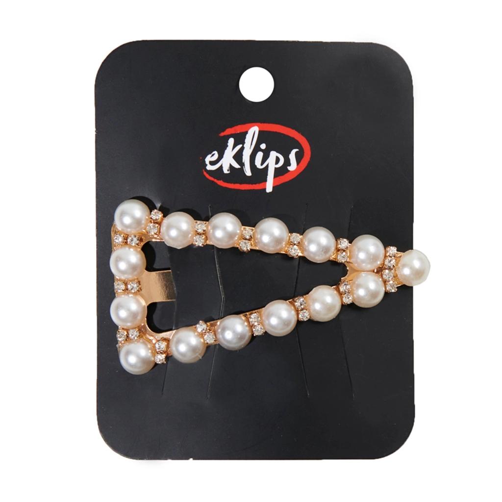 Eklips Pearl Triangle Snap Hair Clip for Elegant Styling