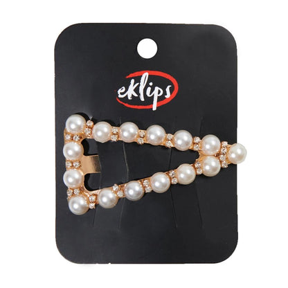 Eklips Pearl Triangle Snap Hair Clip for Elegant Styling