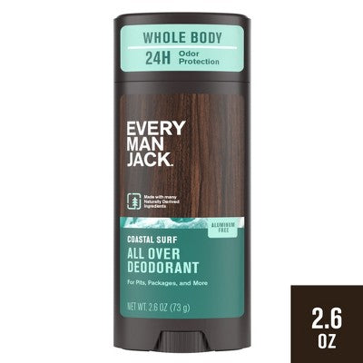 Every Man Jack All Over Solid Deodorant Coastal Surf - 2.6oz