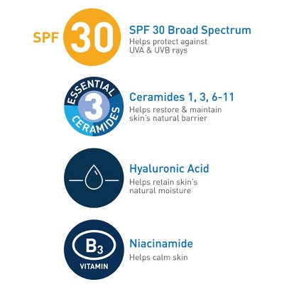 CeraVe Moisturizer Sunscreen AM Facial Lotion Normal to Dry SPF30 2oz - Imperfect Box