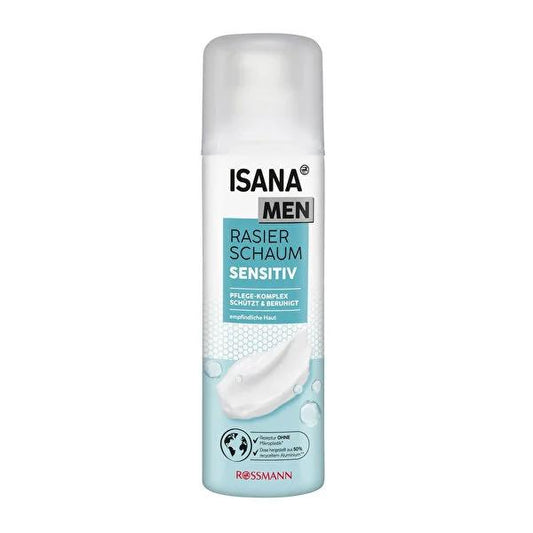 Isana Men Shaving Foam for Sensitive Skin: Anti-Irritation, Dermatologically Tested - 10.14 fl oz