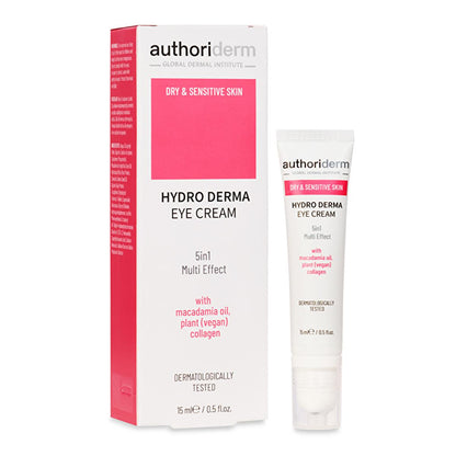 Authoriderm Eye Cream for Dry & Sensitive Skin: Hydrating, Nourishing, Revitalizing - Reduce Wrinkles, Dark Circles, Puffiness - 0.51 fl oz