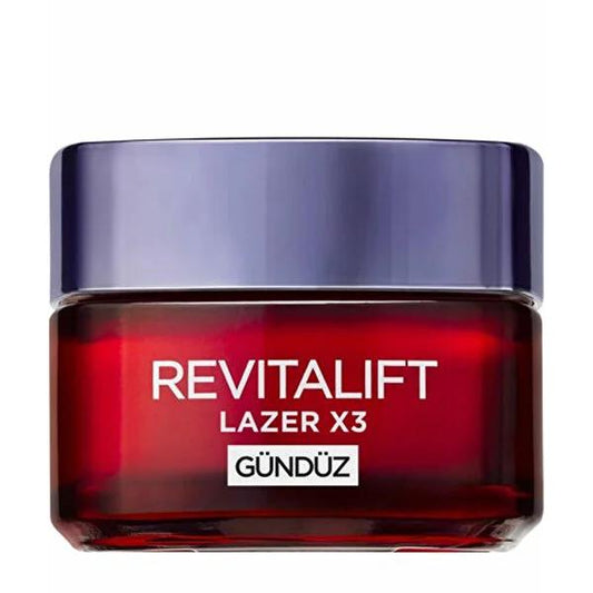 Loreal Paris Revitalift Lazer X3: Anti-Aging Day Cream for Wrinkle Reduction, Skin Firming & Texture Improvement with Hyaluronic Acid & Pro-Xylane