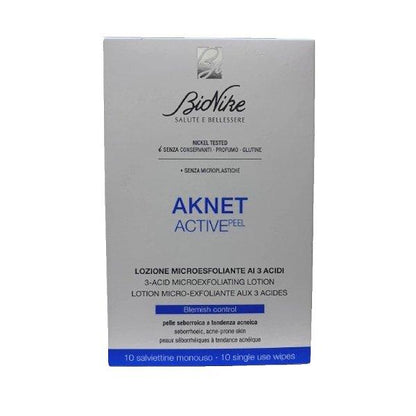 Bionike Aknet Active Peel Exfoliating Wipes with 3 Acids