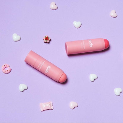 SODA Lip & Cheek Gel Blush 102 Fingers Crossed: Natural Buildable Cream Blush Stick for Lips & Cheeks