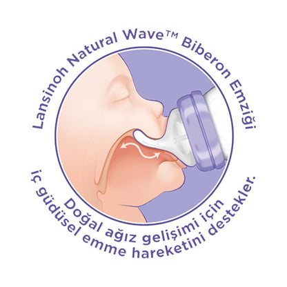 Lansinoh NaturalWave Baby Bottle Nipple - Anti-Colic, BPA Free, Easy Breastfeeding to Bottle Transition for Newborns & Infants
