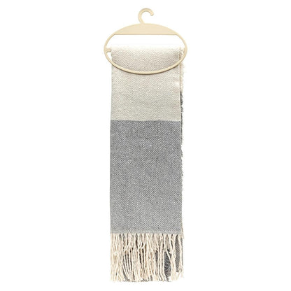Eklips Ecru and Grey Scarf for Cozy Warmth
