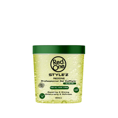 RedOne Stylez Olive Oil Hair Styling Gel, 16.34 fl oz - Nourishing, Natural Hold for All Hair Types