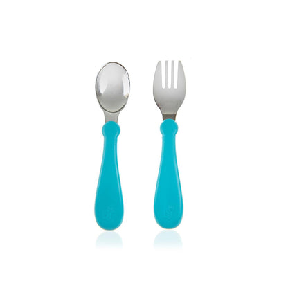 Babyjem Stainless Steel Baby Utensil Set - BPA Free, Ergonomic Design for Independent Eating