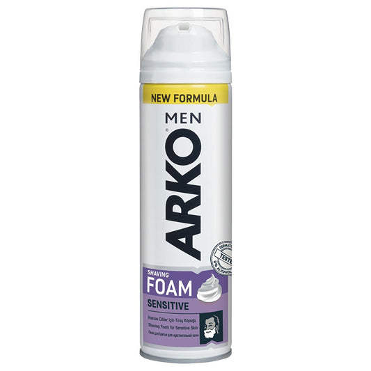 Arko Men Sensitive Shaving Cream for Men with Lavender & Aloe Vera, Dermatologically Tested - 6.76 fl oz