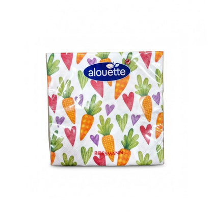 Alouette Spring Carrot Cocktail Napkins Festive 20-Pack