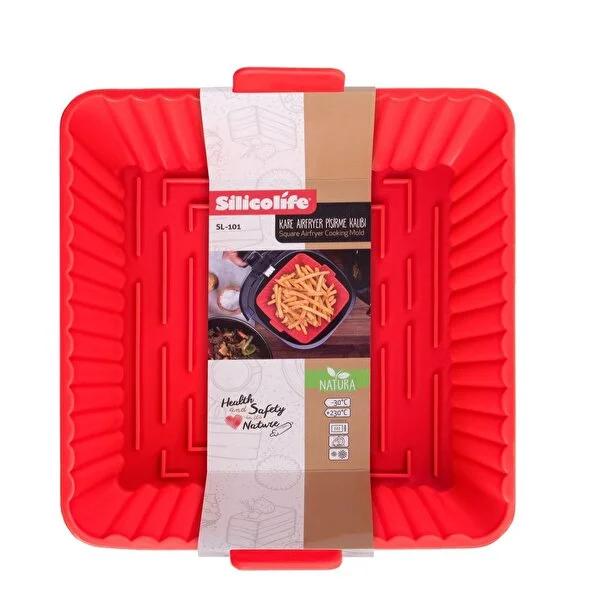 Silicolife Reusable Air Fryer Silicone Liner: Square, Heat Resistant, and Non-Stick Cooking Container for Air Fryers & Ovens
