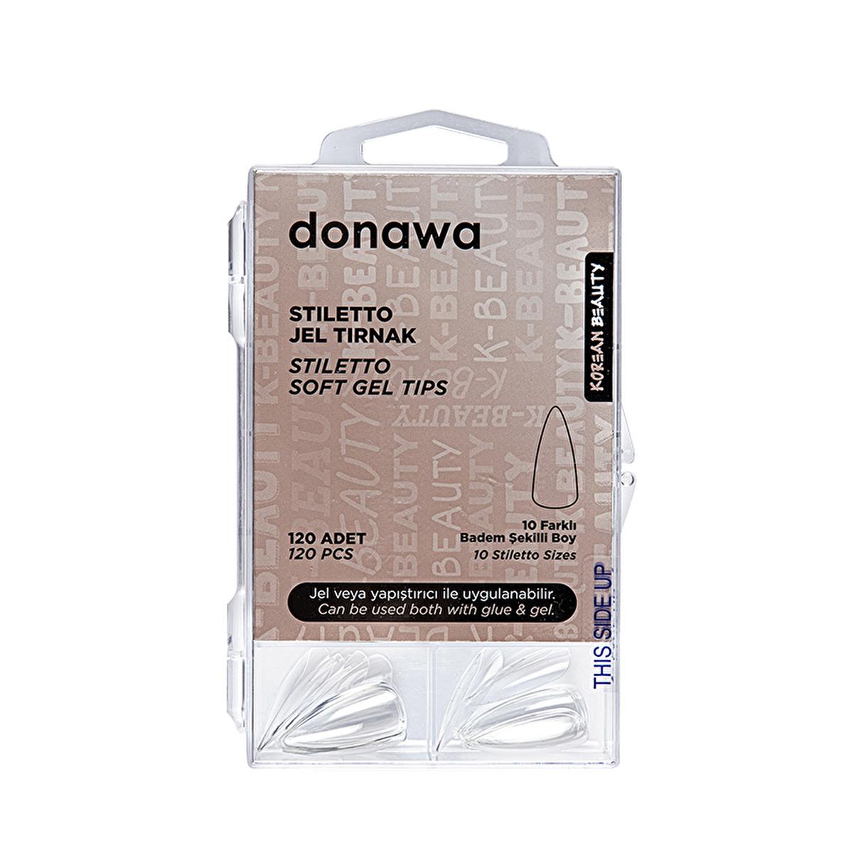 Donawa Stiletto Gel Nail Tips - 120 Pcs Natural Looking False Nail Extensions | Professional Artificial Nails, Easy Application, Durable & Flexible