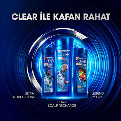 Clear Men Erling Haaland Lemon Shampoo: 48-Hour Dandruff Protection for Oily Scalp - Scalp Recharge & Refreshing Sensation