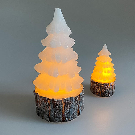 Petrix LED Candle Set with Christmas Tree Decoration - Flameless Candles for Ambiance and Safety
