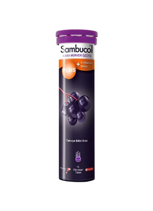 Sambucol Effervescent Vitamin C Supplement with Black Elderberry - Natural Immune Booster for Cold & Flu Relief