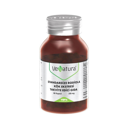 VeNatura Rhodiola Root Extract Supplement - 60 Capsules, Standardized Adaptogenic Herb for Stress Relief & Mental Clarity
