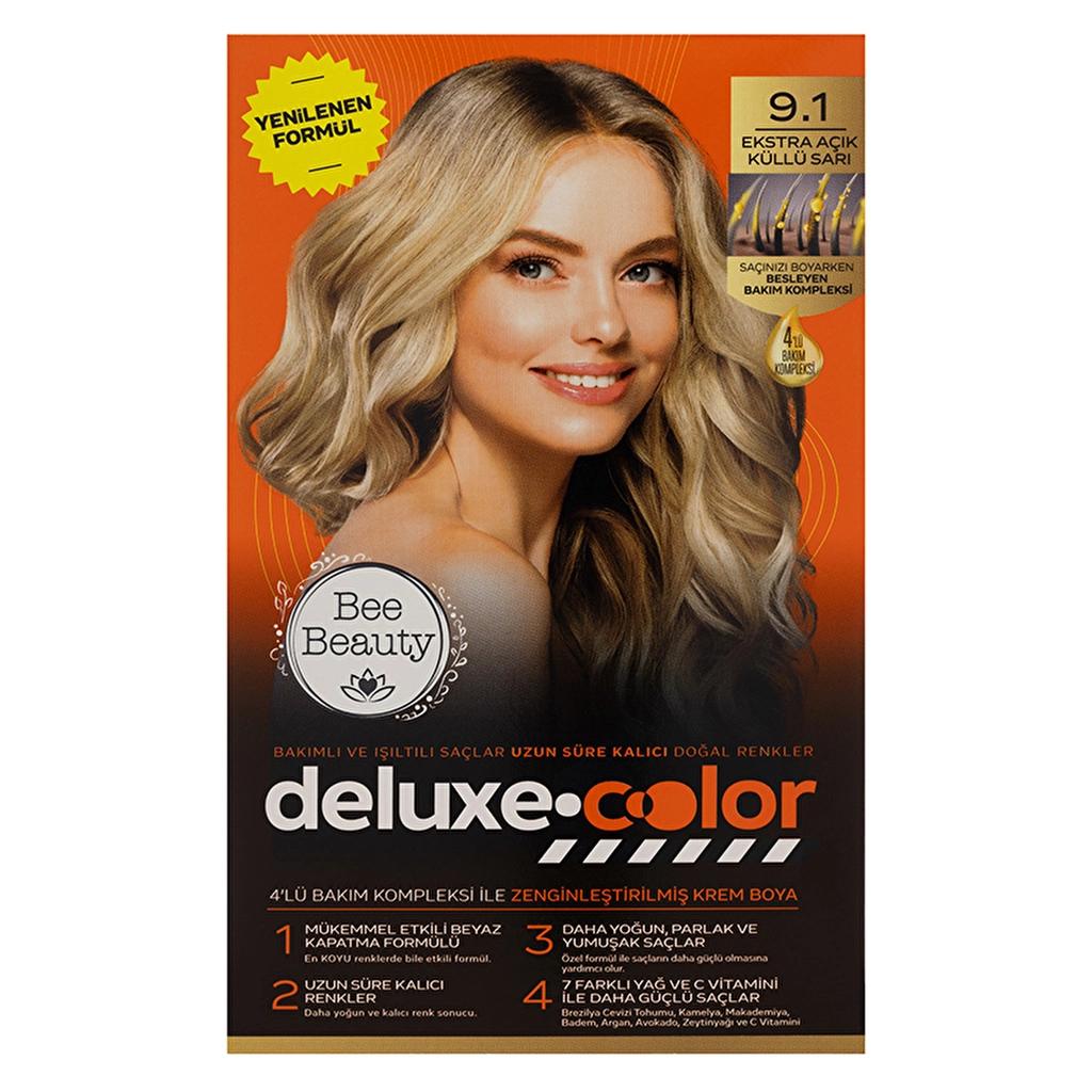 Bee Beauty Deluxe Color Kit Hair Dye 9.1 Extra Light Ash Blonde