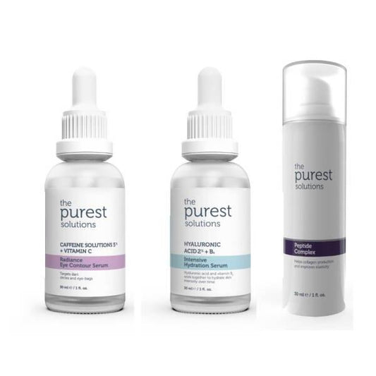 The Purest Solutions Anti-Aging and Eye Care Serum Set - Hydrating, Firming, Brightening Skincare for Mature Skin