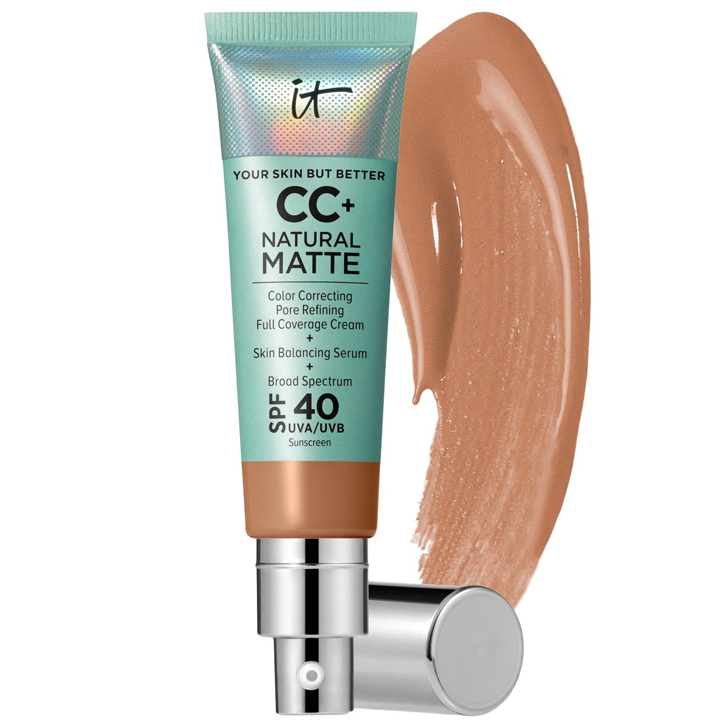 CC+ Cream Natural Matte Foundation with SPF 40 - Full-Coverage, Non-Comedogenic, Vegan Makeup