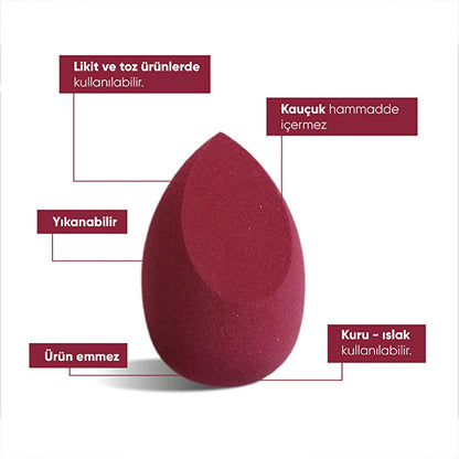 Görkito Makeup Sponge - Burgundy, Beauty Blender for Flawless Makeup Application