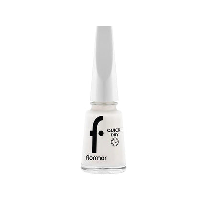 Flormar Quick Dry Nail Polish 001 Snow White Fast Drying