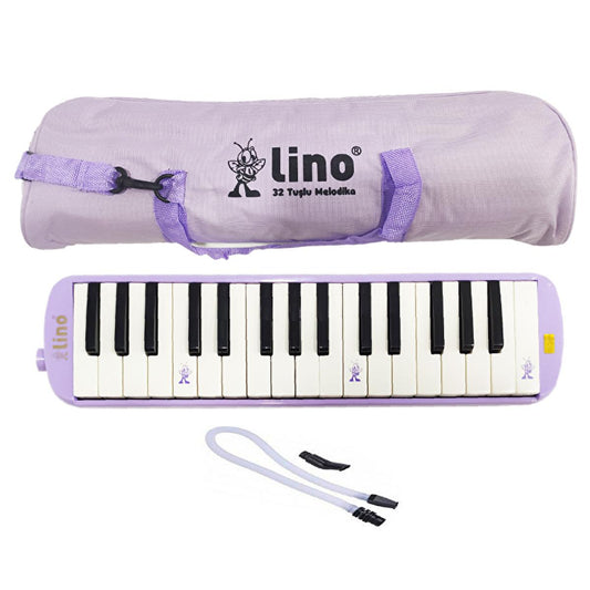 Lino Melodika 32-Key Pastel Purple Musical Instrument with Embossed Notes - Ideal for Music Education and Beginners
