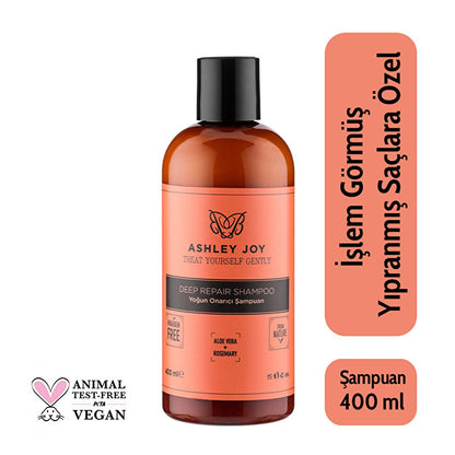 Ashley Joy Intensive Repair Shampoo: Strengthens, Moisturizes & Prevents Breakage - Rosemary & Plant-Based for Damaged, Weak Hair (13.53 fl oz)
