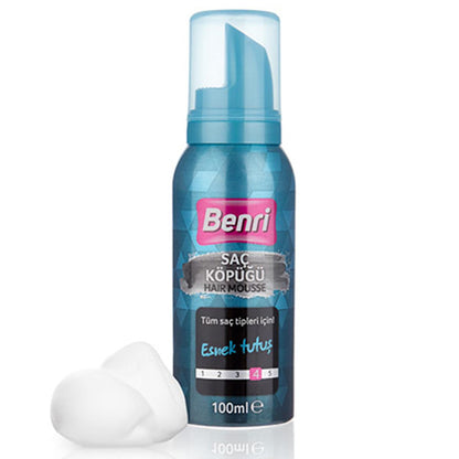 Benri Hair Mousse 100ml - Adds Volume, Moisturizes & Styles Hair
