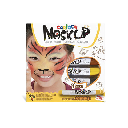 Carioca Non-Toxic Face Paint for Kids - 3 Colors, Water-Based, Dermatologically Tested
