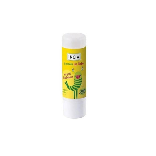 Incia Natural Kids Lip Balm with Bergamot & Lemon - 100% Chemical-Free, Nourishing Shea Butter, Portable 6g